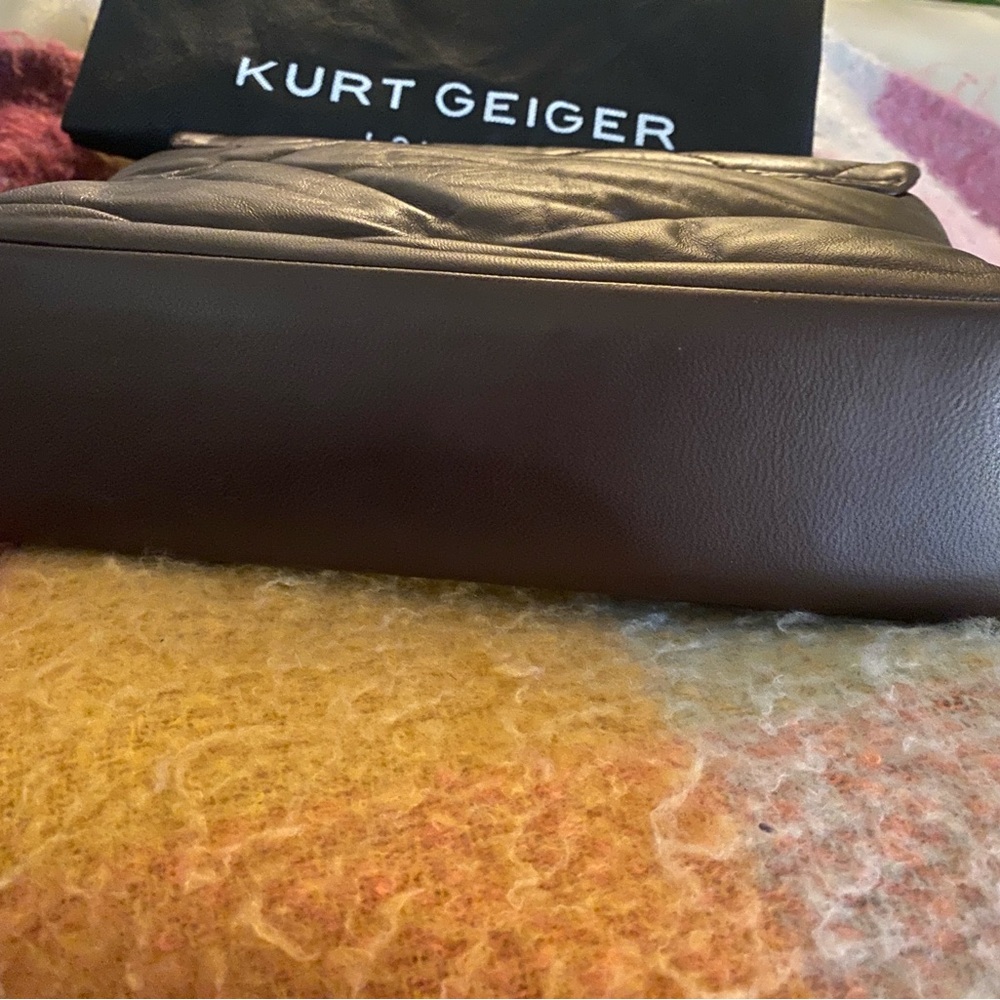 KURT GEIGER LONDON Medium Kensington Soft Quilted Brown Leather Convertible Bag - Picture 5 of 9